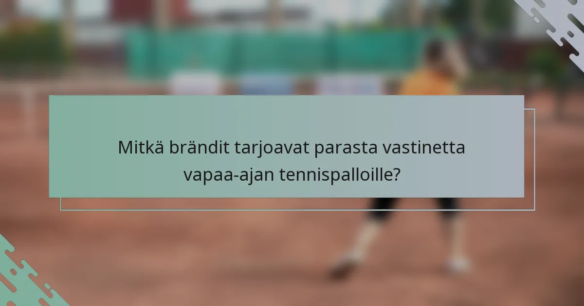 Mitkä brändit tarjoavat parasta vastinetta vapaa-ajan tennispalloille?
