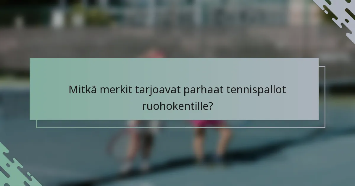Mitkä merkit tarjoavat parhaat tennispallot ruohokentille?