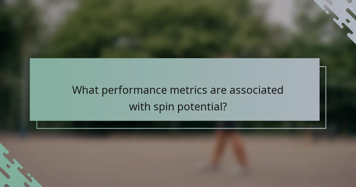 What performance metrics are associated with spin potential?